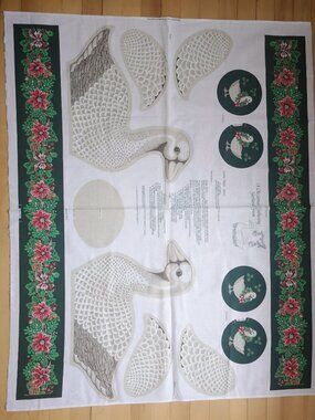 VTG Wamsutta/Hallmark Cut & Sew Fabric Panel A Christmas Gathering Garland Goose